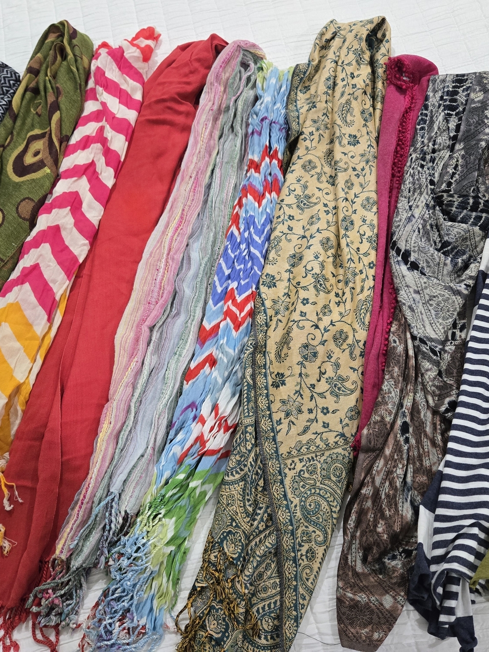 Assorted Colorful Scarves Bundle - Mixed Prints & Solids